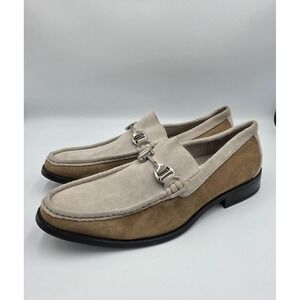Stacy Adams Flynn 24914-288 Brown Tan Two-Tone Suede Leather Loafers Mens 10.5 M